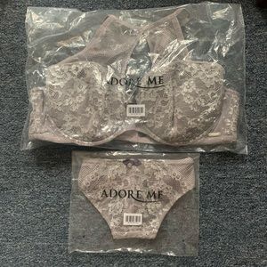 Purple/gray adore me lingerie set